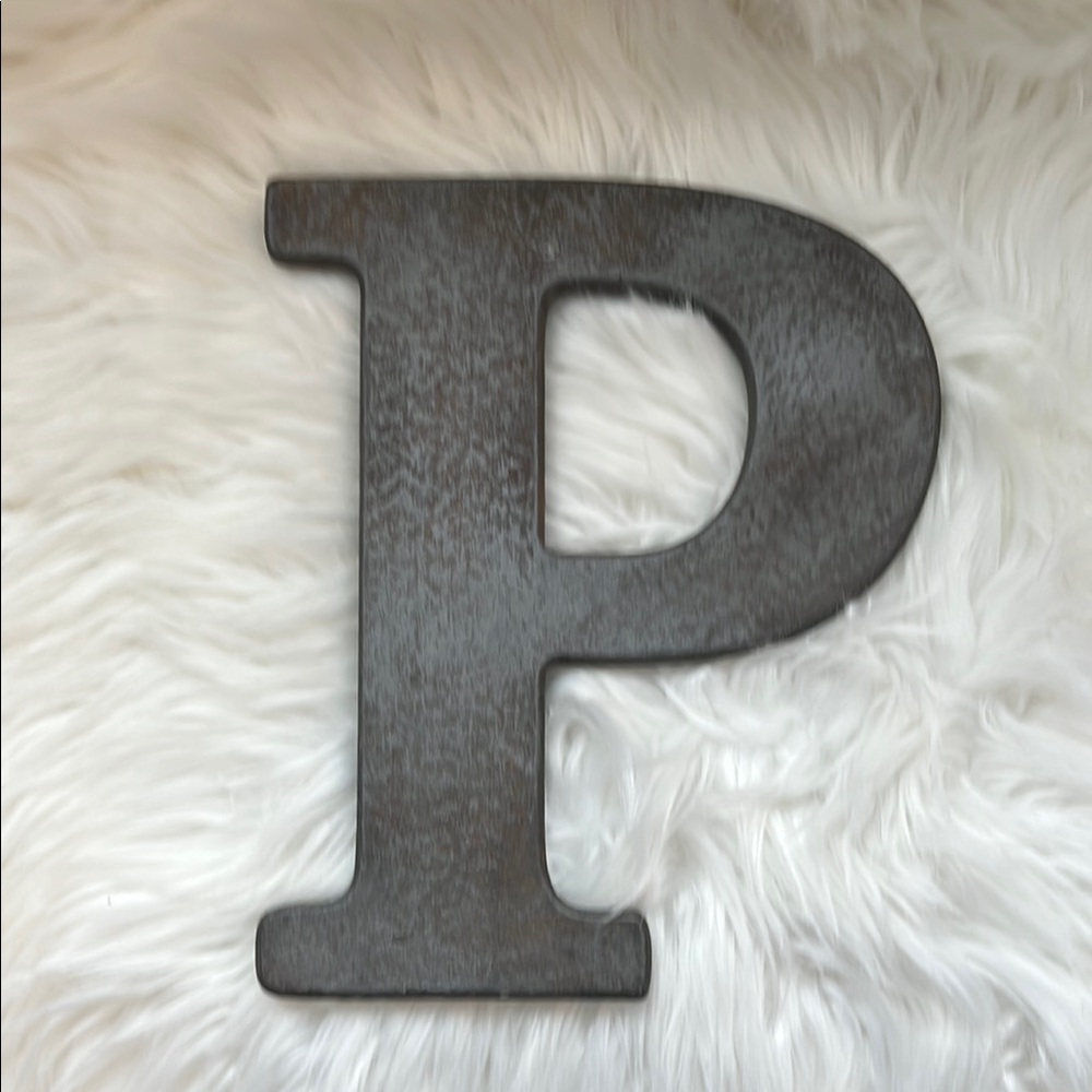 NWT Gray Wall Decor Letter “P” by Pottery barn Kids